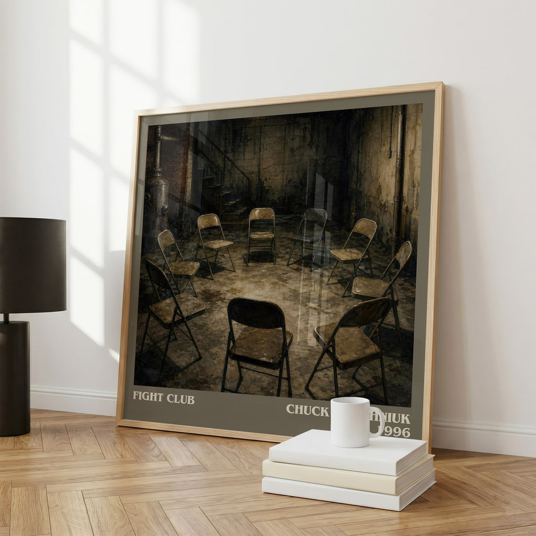 Fight Club literary print framed by window – literary home decor