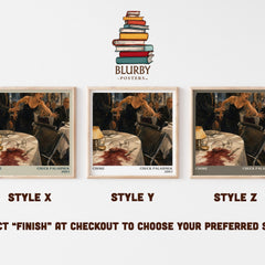 Choke literary print in frame leaning in hallway – contemporary fiction wall art