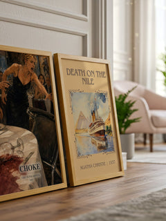 Choke watercolour print framed by window – literary home decor