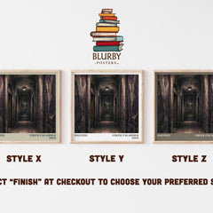 Haunted literary print in frame leaning in hallway – horror wall art