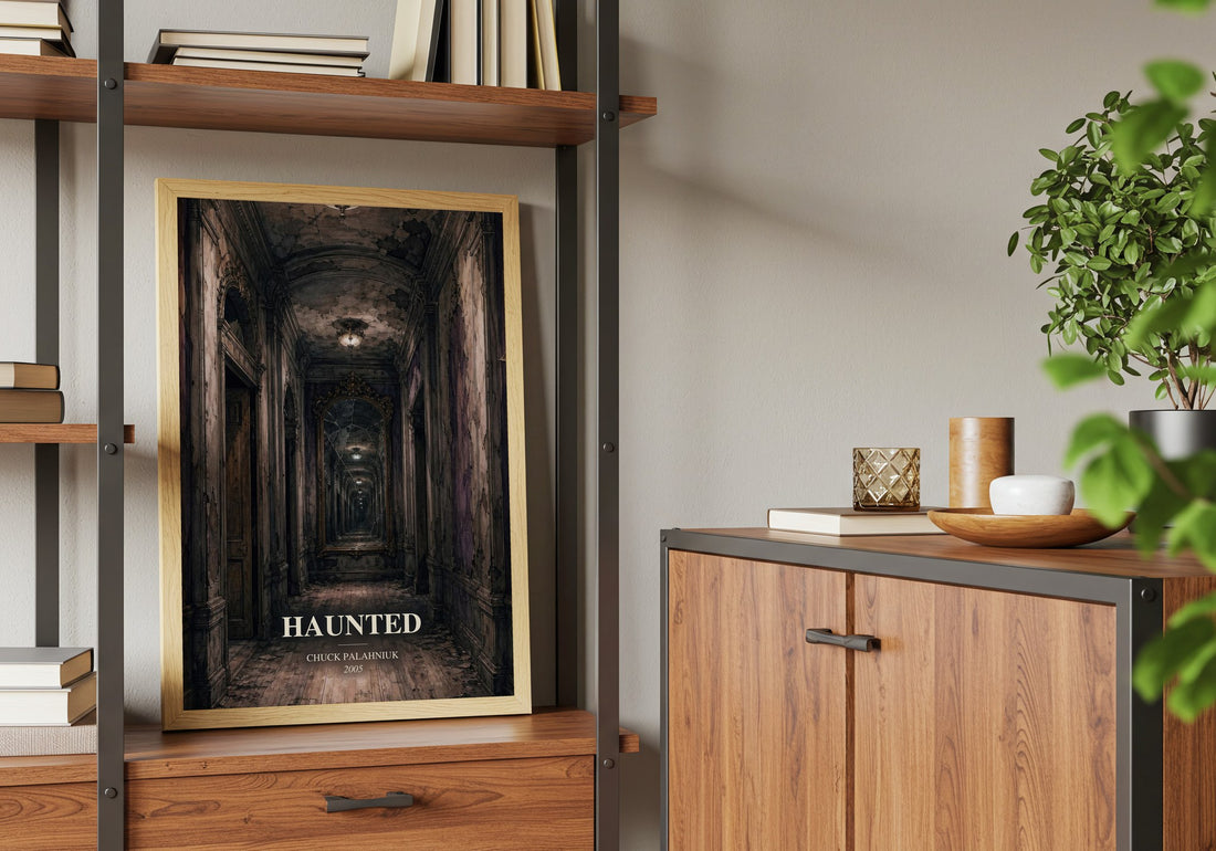 Haunted book watercolour illustration paper finish options – matte satin gloss