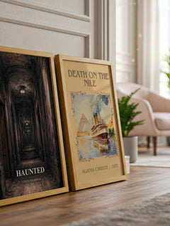 Haunted watercolour print framed by window – literary home decor