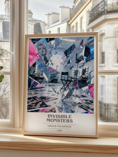 Invisible Monsters book cover poster colour and style options – Chuck Palahniuk book art