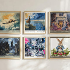 Invisible Monsters Literary Art Print by Chuck Palahniuk – square print in a six-frame gallery wall