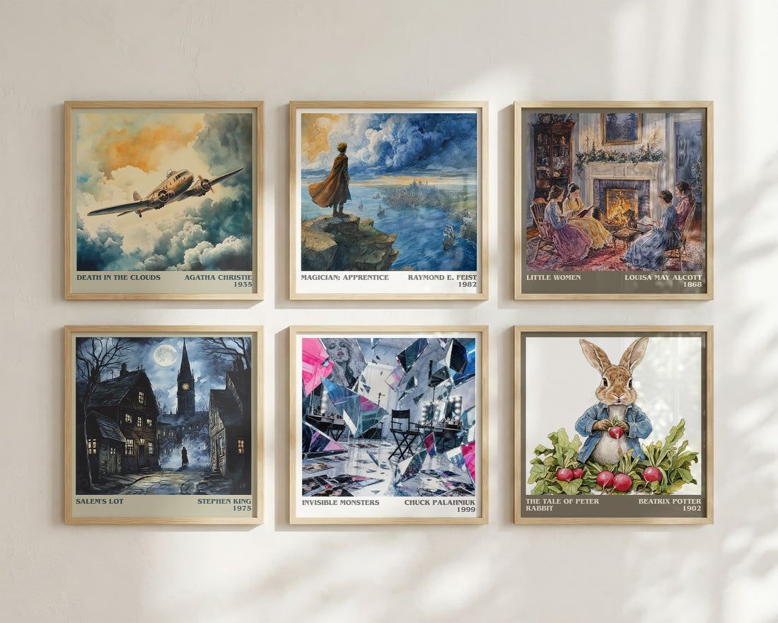 Invisible Monsters Literary Art Print by Chuck Palahniuk – square print in a six-frame gallery wall