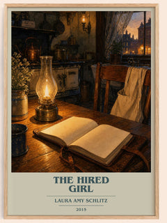 The Hired Girl book cover book poster by Laura Amy Schlitz – framed literary art print