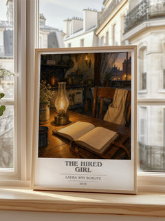The Hired Girl book cover poster colour and style options – Laura Amy Schlitz book art