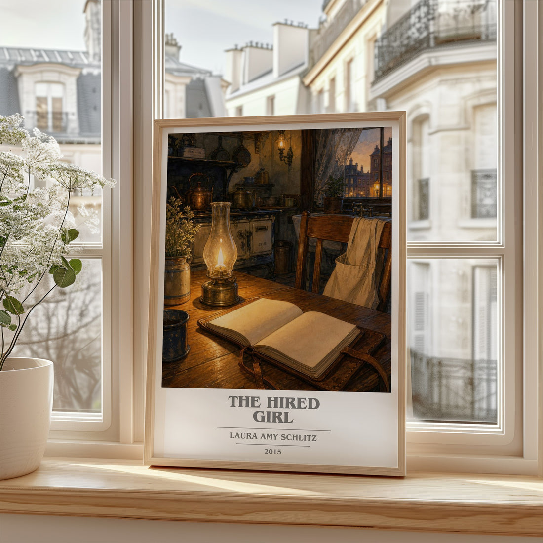 The Hired Girl book cover poster colour and style options – Laura Amy Schlitz book art