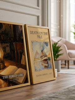 The Hired Girl watercolour print framed by window – literary home decor