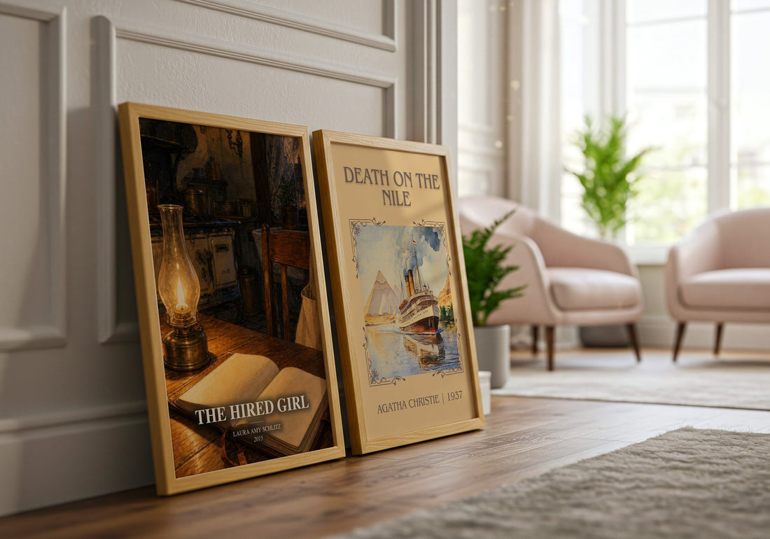The Hired Girl watercolour print framed by window – literary home decor