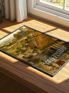 Good Masters! Sweet Ladies! watercolour book poster framed on wall – historical fiction wall art