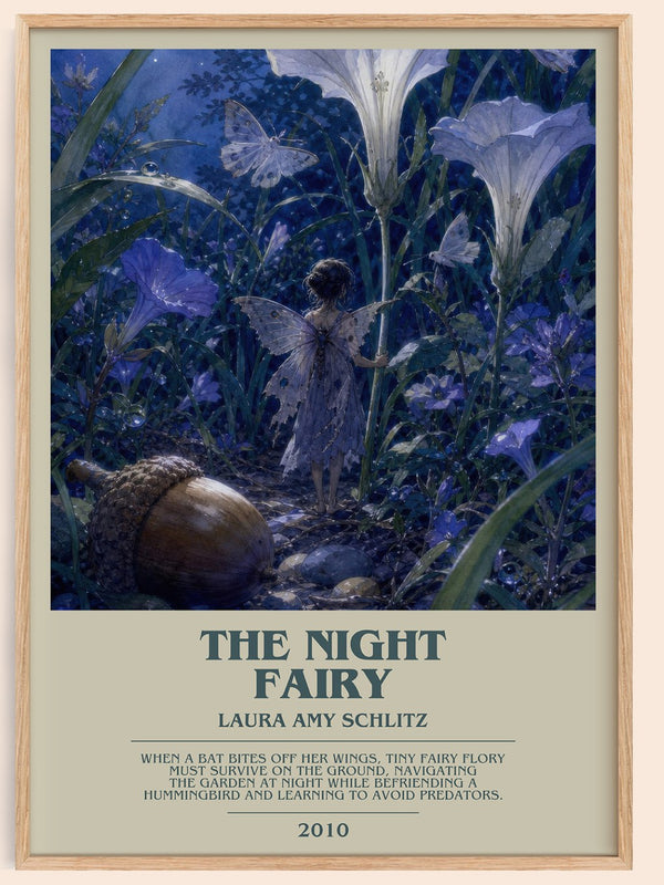 The Night Fairy bookish book poster by Laura Amy Schlitz – framed literary art print