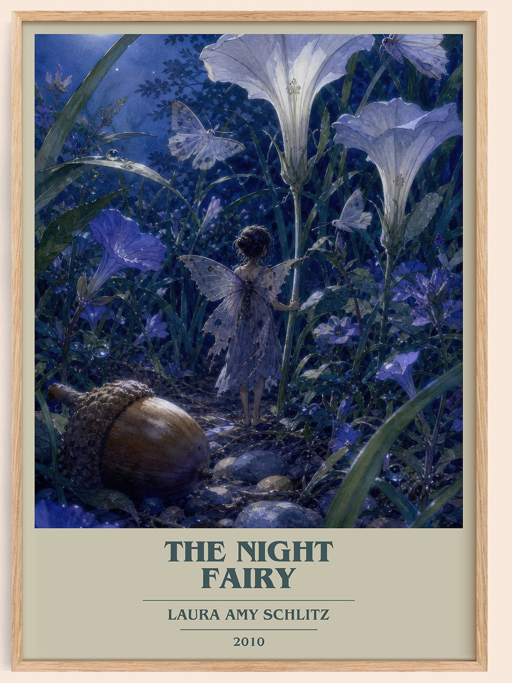The Night Fairy book cover book poster by Laura Amy Schlitz – framed literary art print