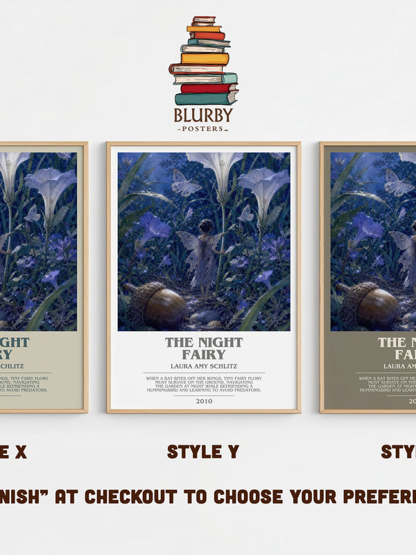 The Night Fairy bookish print in frame leaning in hallway – childrens wall art