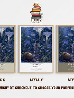The Night Fairy book cover print in frame leaning in hallway – childrens wall art