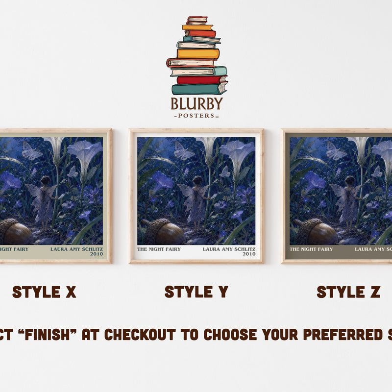 The Night Fairy literary print in frame leaning in hallway – childrens wall art