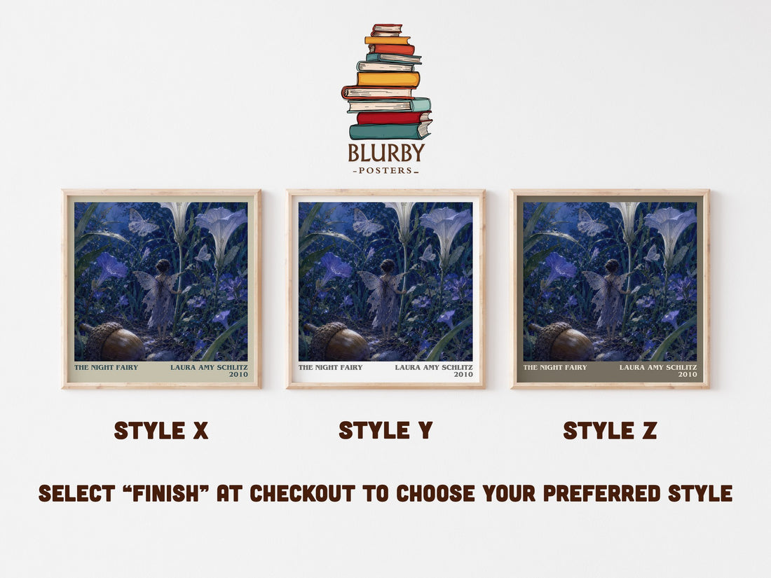 The Night Fairy literary print in frame leaning in hallway – childrens wall art (mockup)