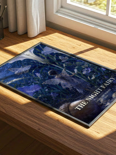 The Night Fairy watercolour book poster framed on wall – childrens wall art