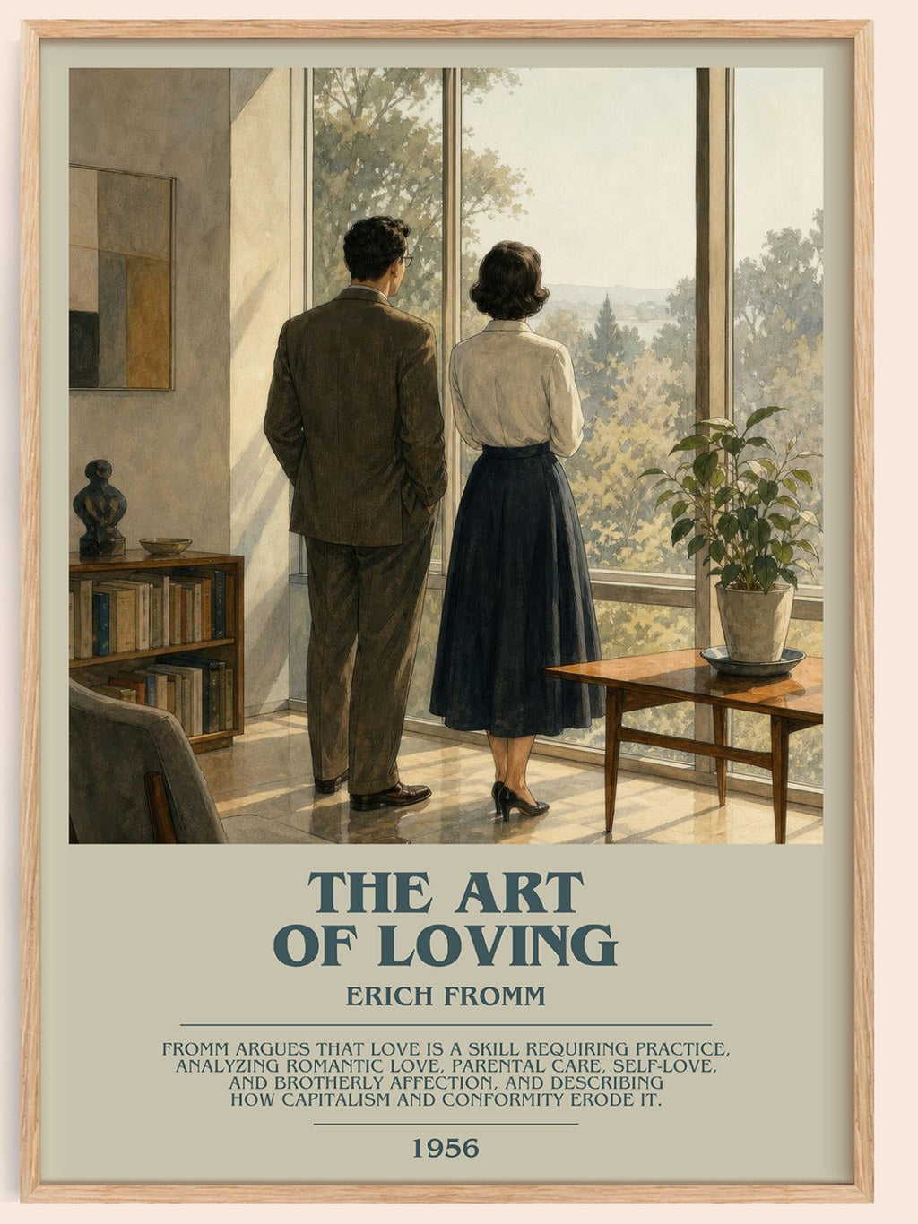 The Art of Loving bookish book poster by Erich Fromm – framed literary art print