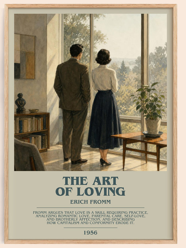 The Art of Loving bookish book poster by Erich Fromm – framed literary art print
