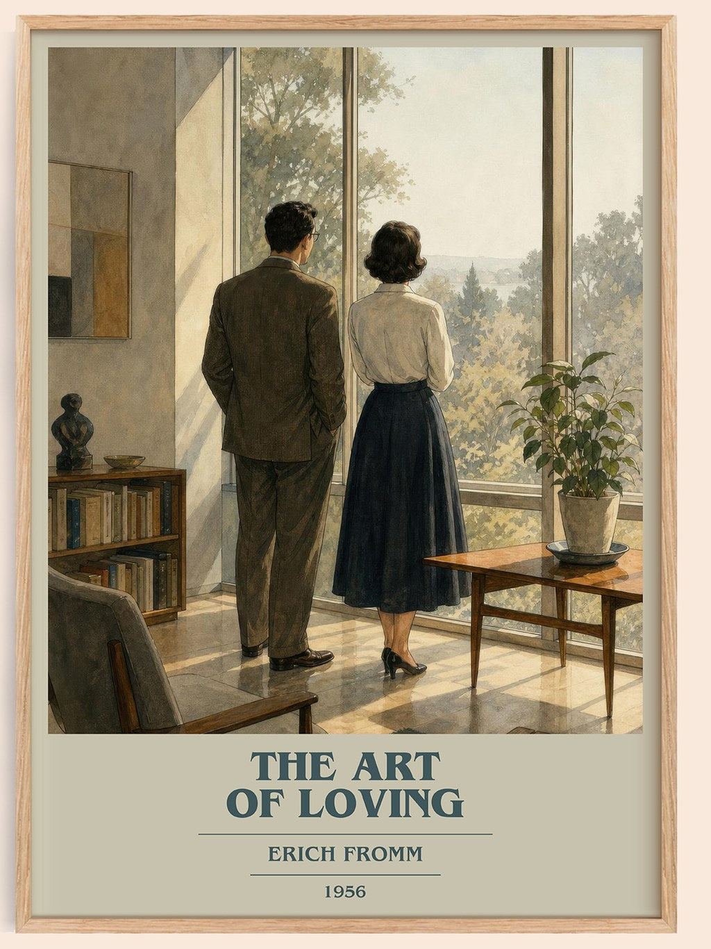 The Art of Loving book cover book poster by Erich Fromm – framed literary art print