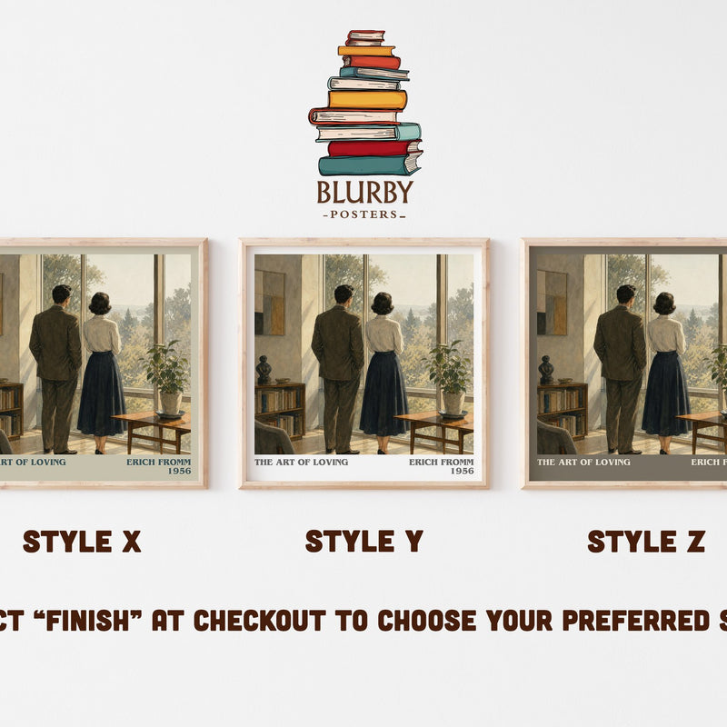 The Art of Loving literary print in frame leaning in hallway – philosophy wall art