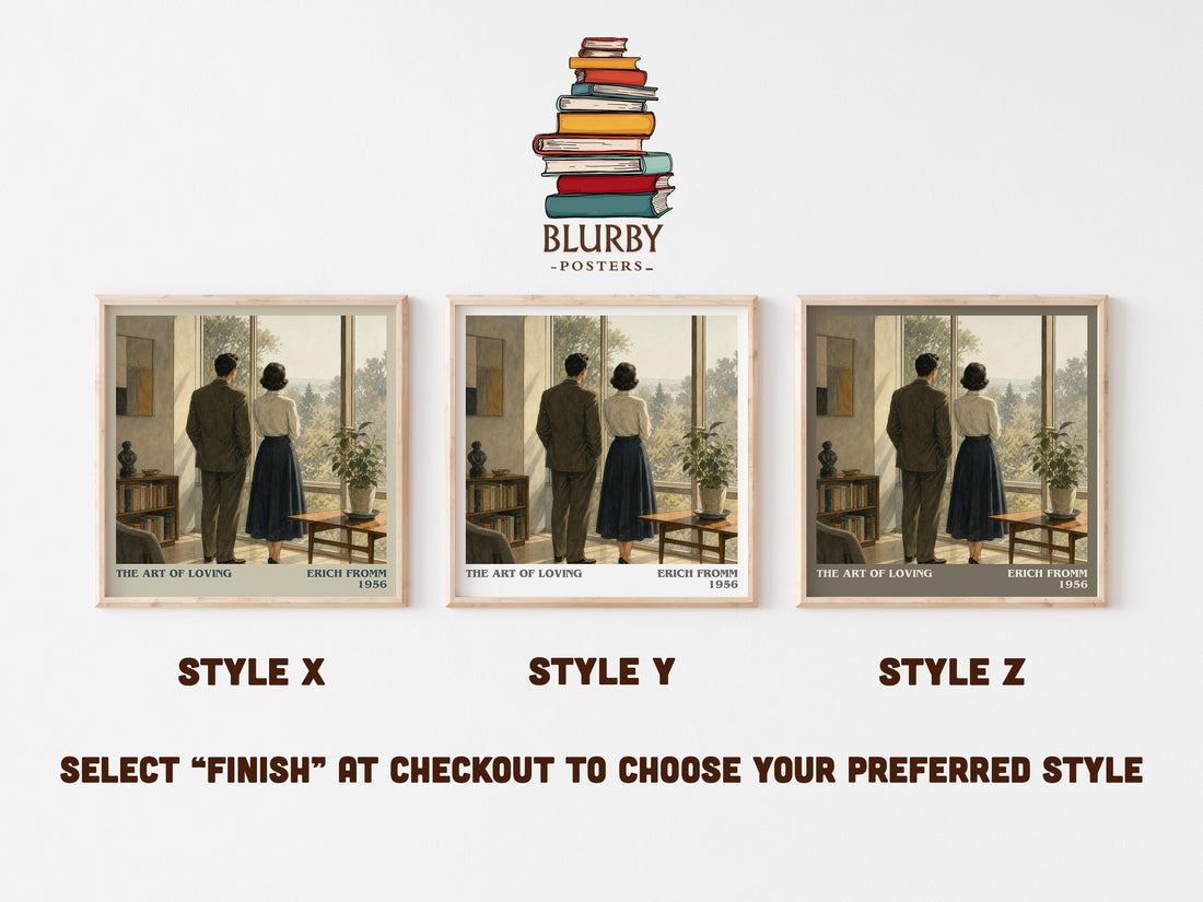 The Art of Loving literary print in frame leaning in hallway – philosophy wall art (mockup)