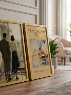 The Art of Loving watercolour print framed by window – literary home decor