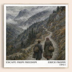 Escape from Freedom literary book poster by Erich Fromm – framed literary art print