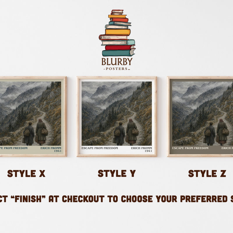 Escape from Freedom literary print in frame leaning in hallway – philosophy wall art