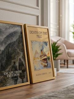 Escape from Freedom watercolour print framed by window – literary home decor