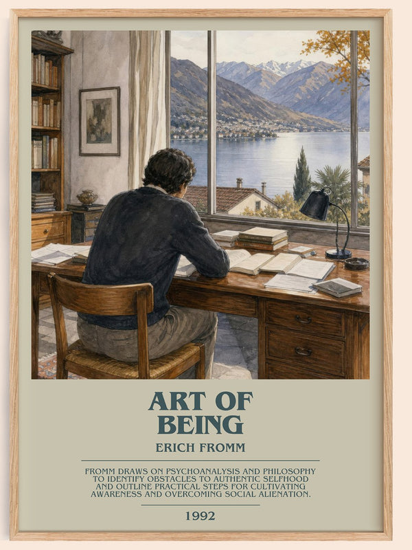 Art of Being bookish book poster by Erich Fromm – framed literary art print