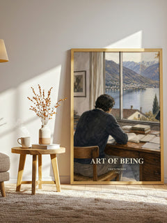 Art of Being watercolour print in frame leaning in hallway – philosophy wall art