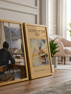 Art of Being watercolour print framed by window – literary home decor