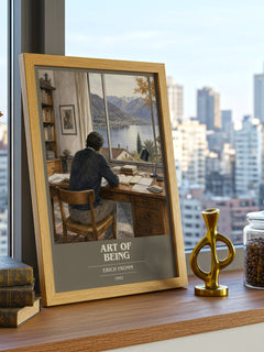 Art of Being book cover print framed by window – literary home decor