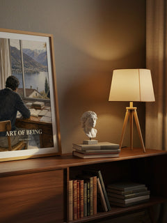 Art of Being watercolour print on bookshelf – Erich Fromm fan gift