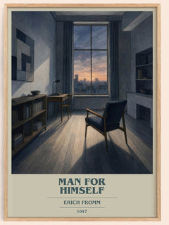 Man for Himself book cover book poster by Erich Fromm – framed literary art print