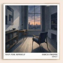 Man for Himself literary book poster by Erich Fromm – framed literary art print