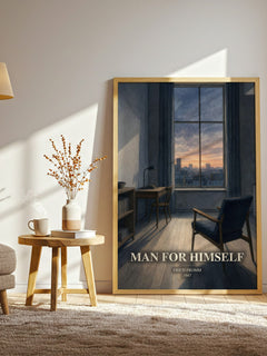 Man for Himself watercolour print in frame leaning in hallway – philosophy wall art