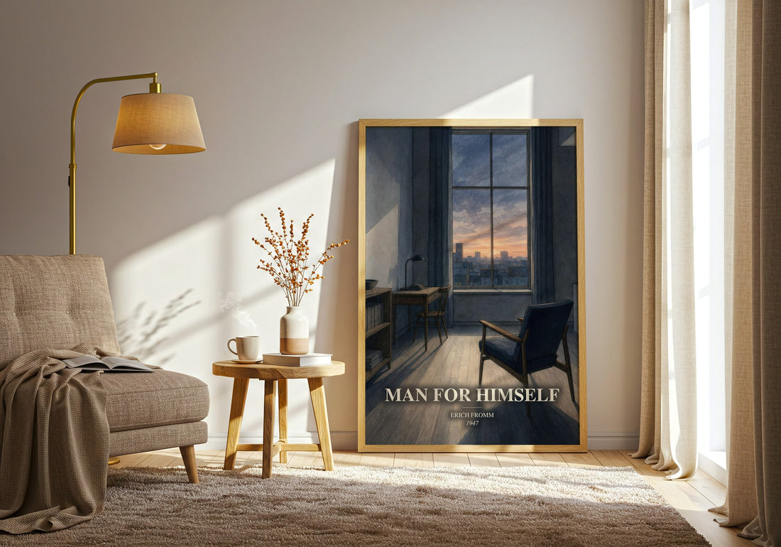 Man for Himself watercolour print in frame leaning in hallway – philosophy wall art