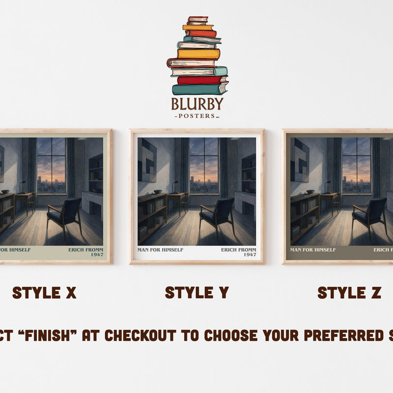 Man for Himself literary print in frame leaning in hallway – philosophy wall art