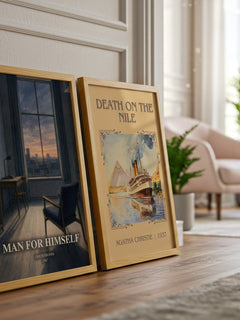Man for Himself watercolour print framed by window – literary home decor