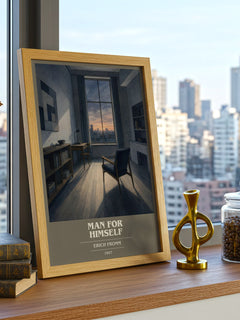 Man for Himself book cover print framed by window – literary home decor