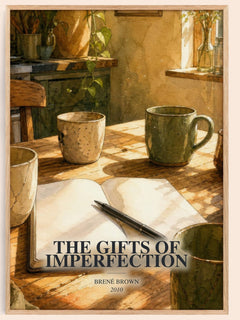 The Gifts of Imperfection watercolour book poster by Brené Brown – framed literary art print