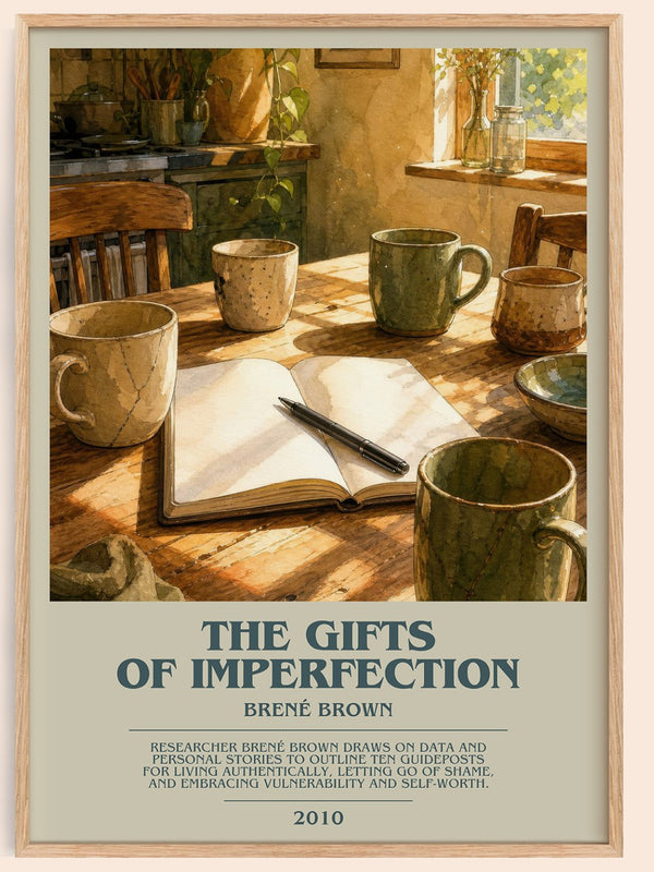 The Gifts of Imperfection bookish book poster by Brené Brown – framed literary art print