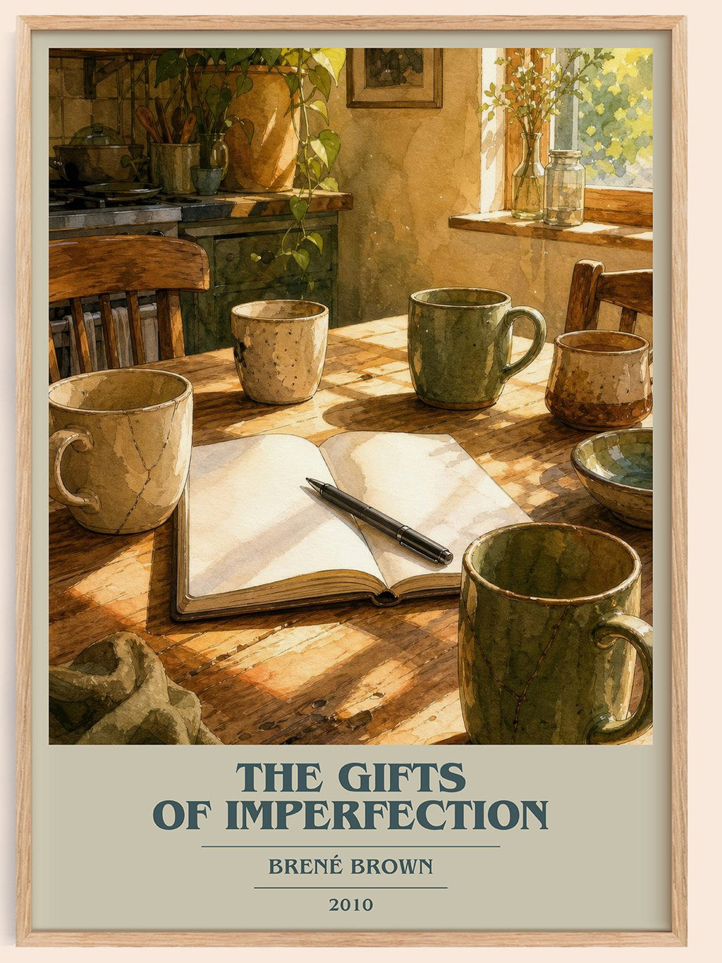 The Gifts of Imperfection book cover book poster by Brené Brown – framed literary art print
