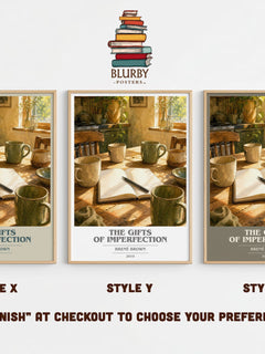 The Gifts of Imperfection book cover print in frame leaning in hallway – non fiction wall art