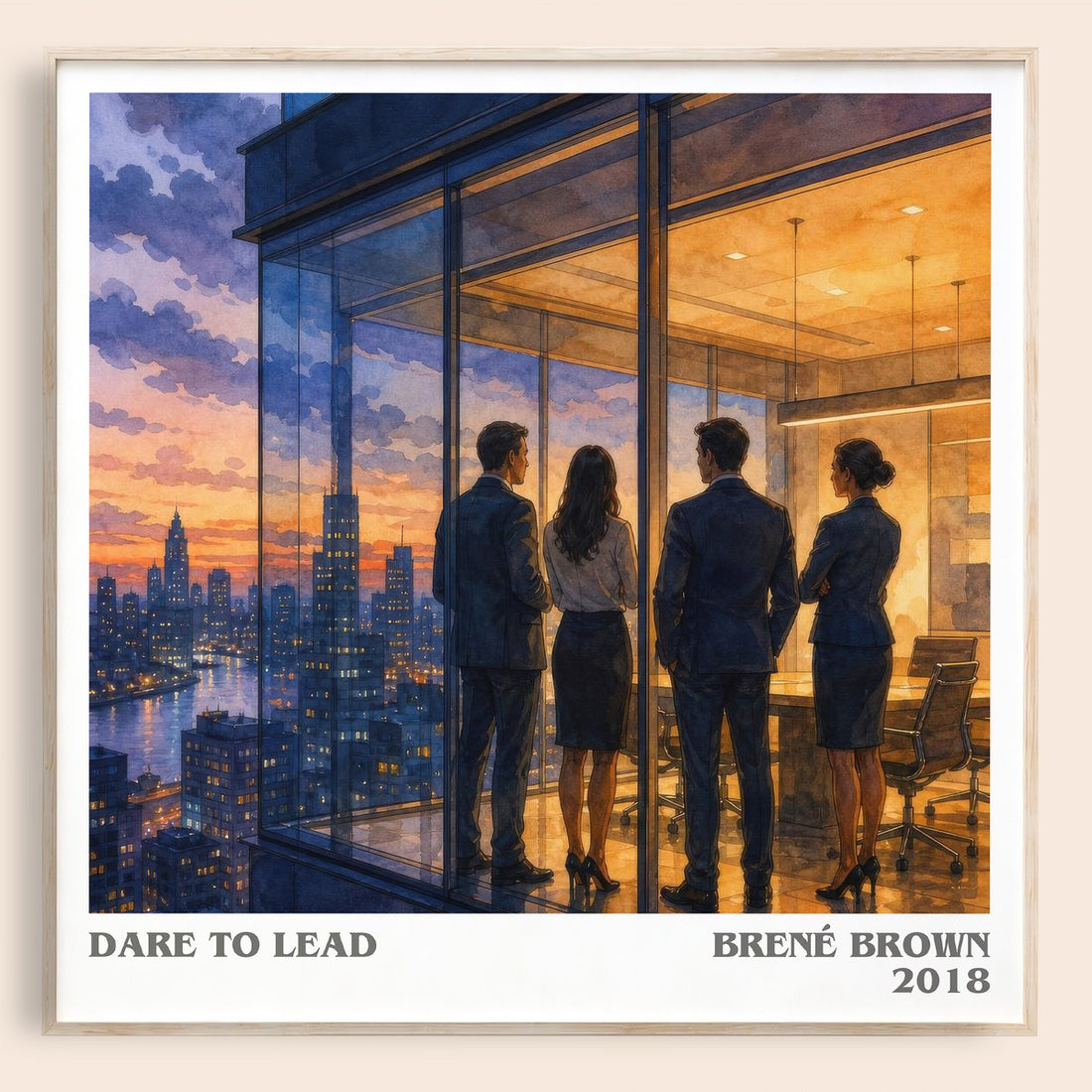 Dare to lead literary book poster by Brené Brown – framed literary art print