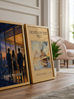 Dare to lead watercolour print framed by window – literary home decor