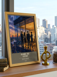 Dare to lead book cover print framed by window – literary home decor